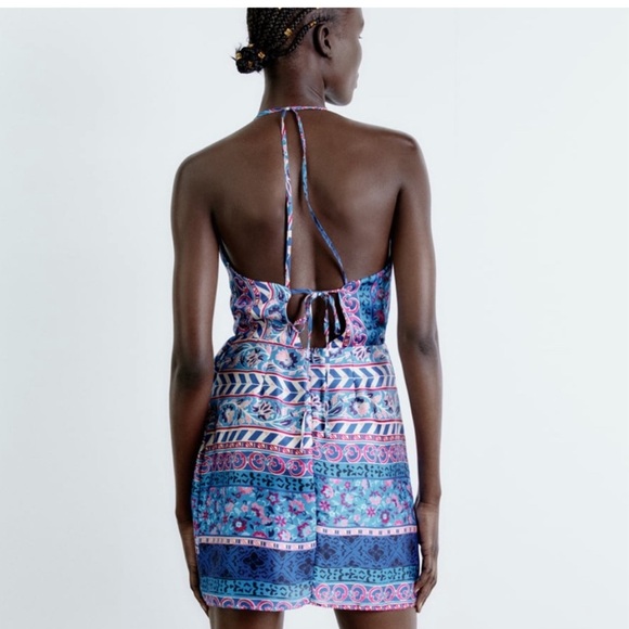 SATIN EFFECT PRINT DRESS - Picture 3 of 4